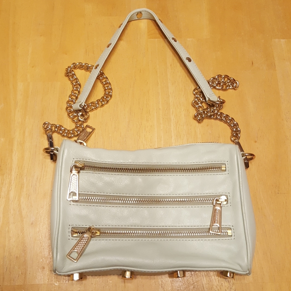 Rebecca minkoff leather 5 zip crossbody bag